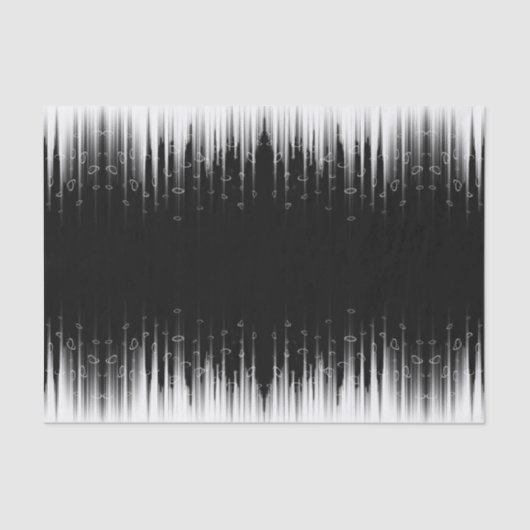 白黒の催眠性の丸い線ストリークアート 薄葉紙 (正面)