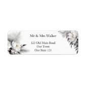 白黒の優雅な結婚式 ラベル (正面)