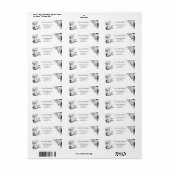 白黒の優雅な結婚式 ラベル (フルシート)