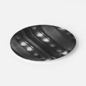 白黒の光パターン ペーパープレート (アングル)