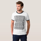 白黒の光学アート Tシャツ (正面フル)