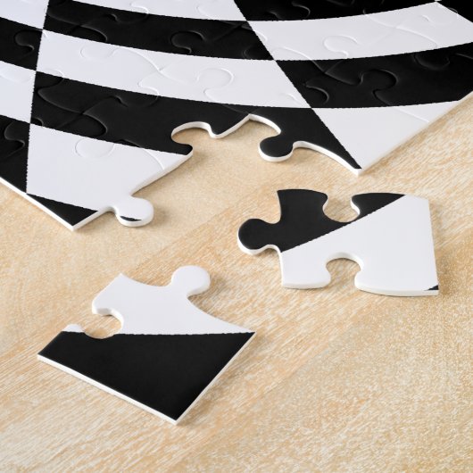 白黒の光学パターン ジグソーパズル (側面)