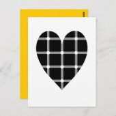 白黒の光学錯覚ハート ポストカード (正面/裏面)