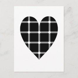 白黒の光学錯覚ハート ポストカード