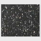 白黒の光沢のあるグリッターの輝き ラッピングペーパー (フラット)