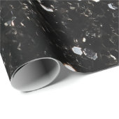 白黒の光沢のあるグリッターの輝き ラッピングペーパー (ロールコーナー)