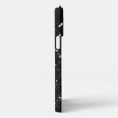 白黒の光沢のあるグリッターの輝き iPhoneケース (右側面)