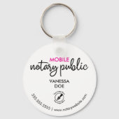 白黒の公証人QRコードロゴビジネスプロモーション キーホルダー (正面)