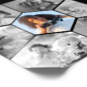 白黒の六角フォトコラージュ フォトプリント            (角)