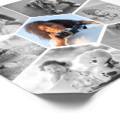 白黒の六角フォトコラージュ フォトプリント (角)