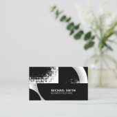 白黒の円のドット 名刺 (スタンド正面)