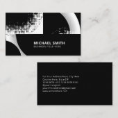 白黒の円のドット 名刺 (正面/裏面)