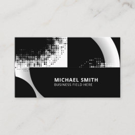 白黒の円のドット 名刺