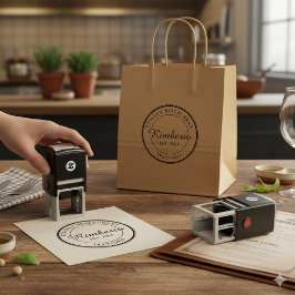 白黒の円のプロフェッショナルロゴ セルフインキングスタンプ