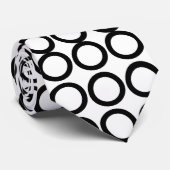 白黒の円の幾何学的パターン ネクタイ (ロール)