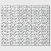 白黒の円の幾何学的パターン ラッピングペーパー (フラット)