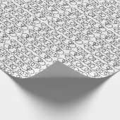 白黒の円の幾何学的パターン ラッピングペーパー (角)