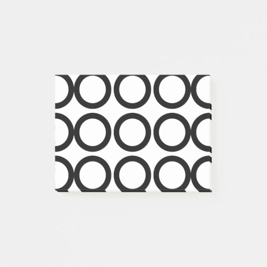 白黒の円の幾何学的 ポストイット (正面)
