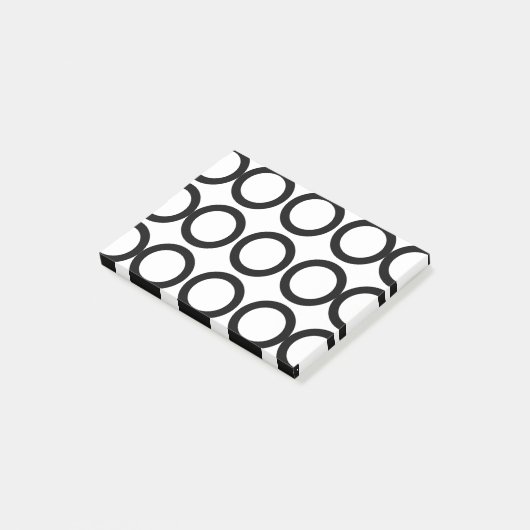 白黒の円の幾何学的 ポストイット (アングル)