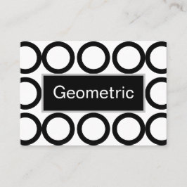 白黒の円の幾何学的 名刺