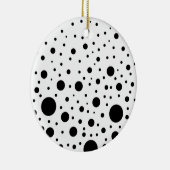 白黒の円デザイン セラミックオーナメント (右)