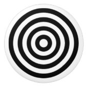 白黒の円パターン中心点ターゲットデザイン セラミックノブ (正面)