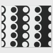白黒の円パターン ラッピングペーパー (フラット)