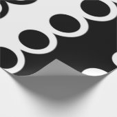 白黒の円パターン ラッピングペーパー (角)