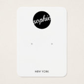 白黒の円ロゴのイヤリング表示カード (正面)