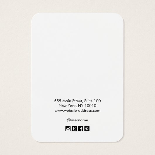 白黒の円ロゴのイヤリング表示カード (裏面)