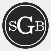 白黒の円形モノグラ伝統的ム ラウンドシール (正面)