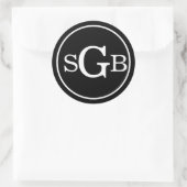 白黒の円形モノグラ伝統的ム ラウンドシール (バッグ)