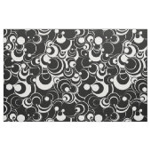 白黒の円抽象芸術布 ファブリック (ヤード)