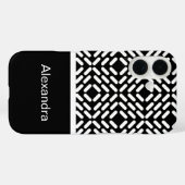 白黒の円柱パターン Case-Mate iPhoneケース (裏面 (横))