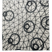 白黒の円 シャワーカーテン (正面)