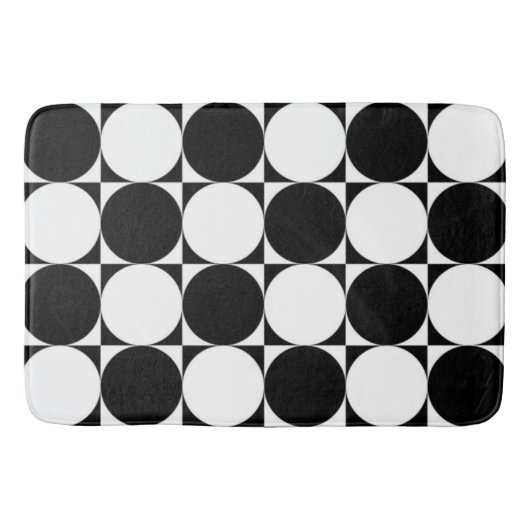 白黒の円 バスマット (正面)