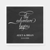 白黒の冒険が始ま結婚る スタンダードランチョンナプキン (正面)