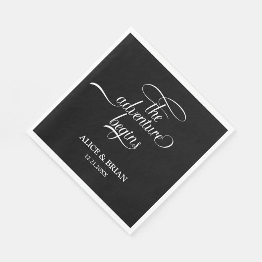 白黒の冒険が始ま結婚る スタンダードランチョンナプキン (角)
