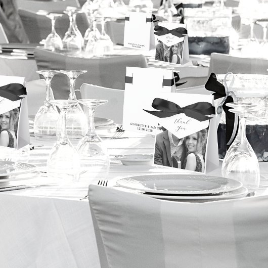 白黒の写真ありがとう白結婚白 フェイバーボックス