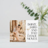 白黒の写真おもしろい日付の保存 案内状 (スタンド正面)