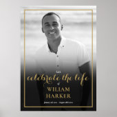 白黒の写真お祝いのライフサイン ポスター (正面)