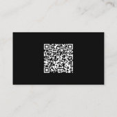 白黒の写真とカスタムQRコード 名刺 (裏面)