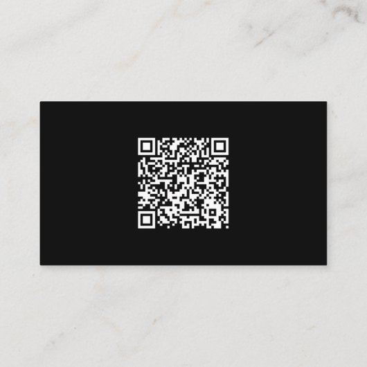 白黒の写真とカスタムQRコード 名刺 (裏面)