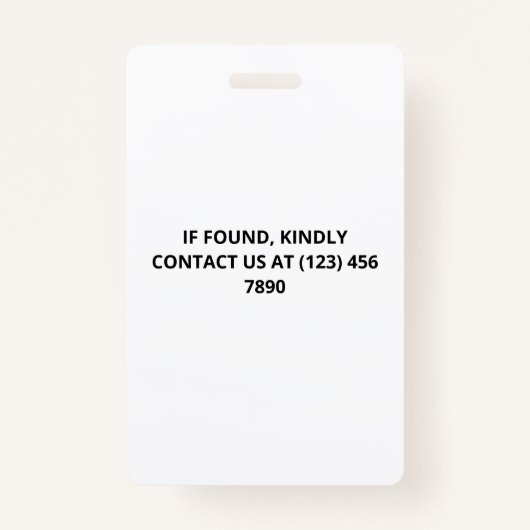 白黒の写真とロゴ従業員IDバッジ バッジ (裏面)