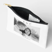 白黒の写真のアクセサリー結婚ポーチ アクセサリーポーチ (見開き)