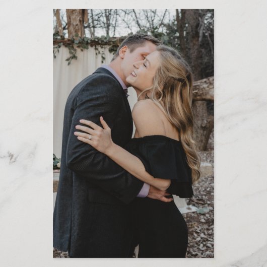 白黒の写真のメニュー結婚を予算にする (裏面)