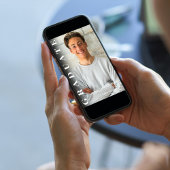 白黒の写真のモダン卒業 案内状