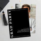 白黒の写真のモダン卒業 案内状