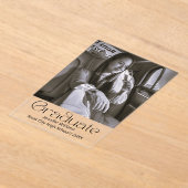 白黒の写真の卒業発表 アクリル招待状 (レイダウン)