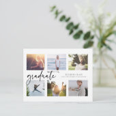 白黒の写真の数々の卒業 ポストカード (スタンド正面)